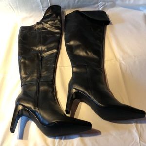 New Bob Mackie Black leather boots 6.5